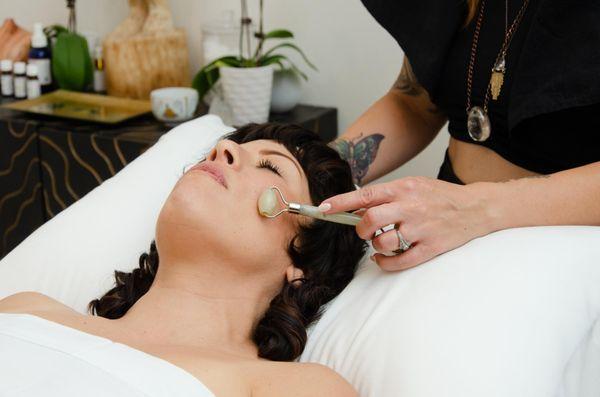 Sacred Fortune Facial Jade Roller is a perfect way to end a Gua Sha session. Your skin will glow!