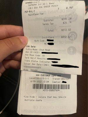 Receipt for proof