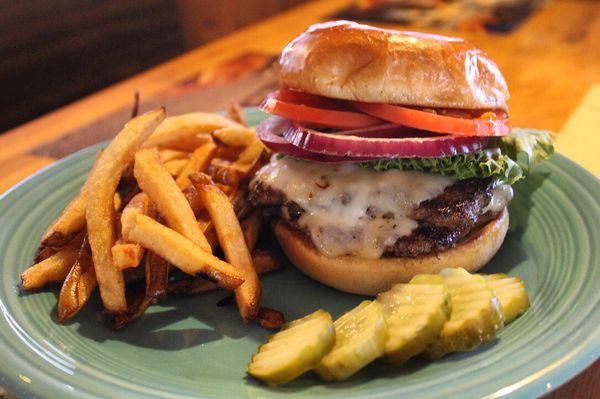 Our famous Dam Burger & fresh cut fries.