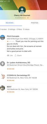 Following my review about my experience, “Dr” Avshalumova decided to review a business I’m involved in, months later Very Classy!