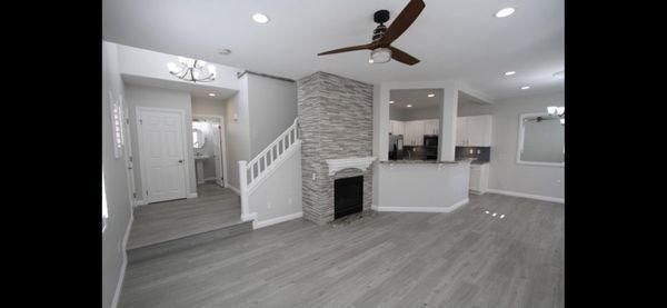 Fireplace, granite and backsplash redone!