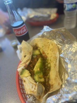 Al pastor with avocado and pico