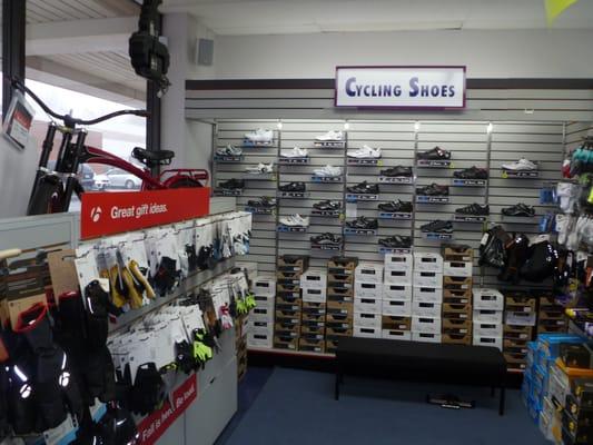 Some our  cycling shoes and glove selection, we do carry spin class cycle shoes.