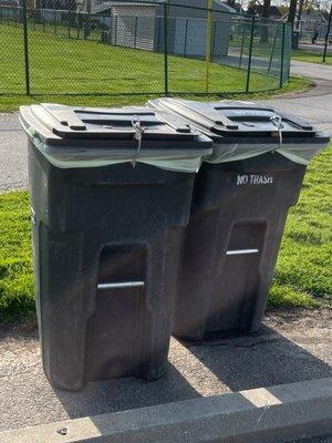 Compost drop off bins.