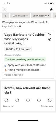 This is the Indeed job listing for the Crystal Lake location where it clearly states $13-$15 an hour.