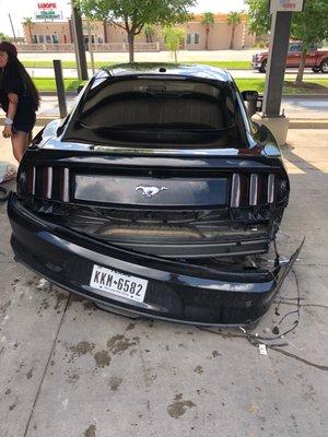 Damage to car done by The Wash Factory