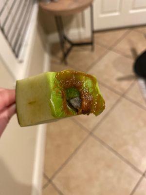 Mold in a caramel apple