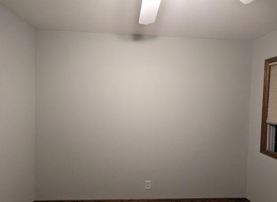 We put new insulation, drywall. Patched+painted the walls and doors. Gave a fresh look to the room.