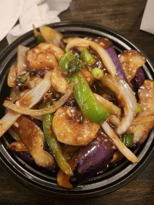 Garlic Shrimp  with eggplant