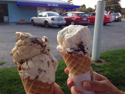 We had Delicious waffle cones with their generous portions of perry's ice cream.