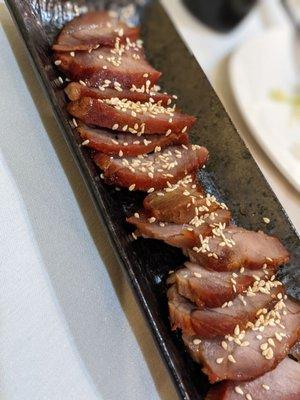 BBQ sliced pork appetizer