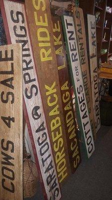 Antique painted wooden signs, many to choose from...