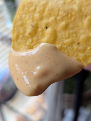 Orange cheddar queso