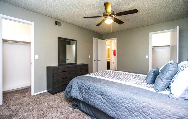 Bedroom area at Westwood Park apartments in Norman, Oklahoma.