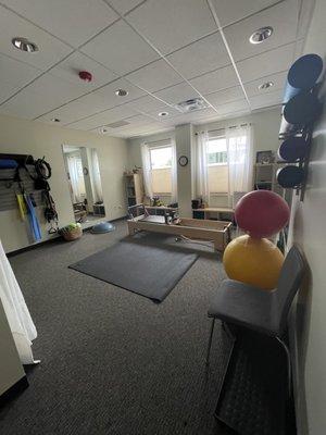 Pilates studio- reformer, mat and equipment