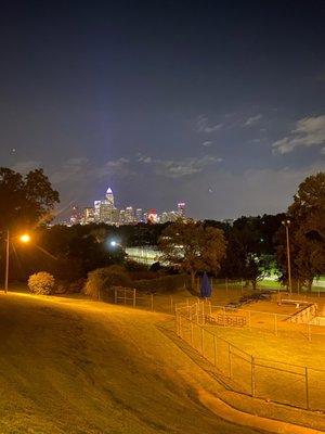 View of the skyline at night