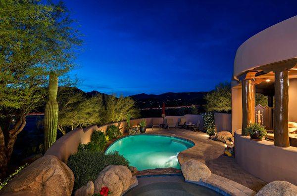 Desert pool and landscape Lighting designs