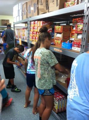 Food Pantry with volunteers