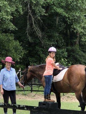 Martha Ann enjoying day with granddaughter and Max.