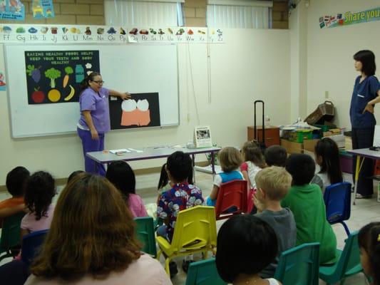 Dentists visit to teach us how to keep our teeth healthy and strong!