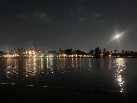 View of the bay at night