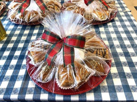 Greek cookies packaged as a holiday gift.