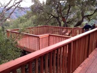 We installed multiple sections of new  redwood decking at this Los Altos Hills Home. All told approx. 2,500 SF