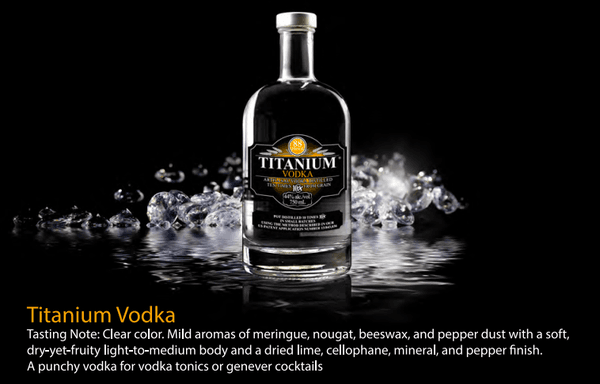 Titanium is the best priced craft vodka on the market.  wheat grain. 30-day fermentation. 88-proof. 10X-distilled in Wisconsin.  Rich flavor