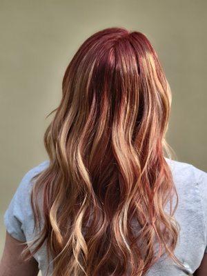 Balayage reddish to blond