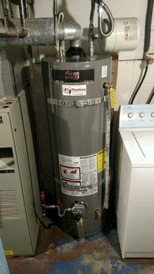 40 gallon gas water heater installed