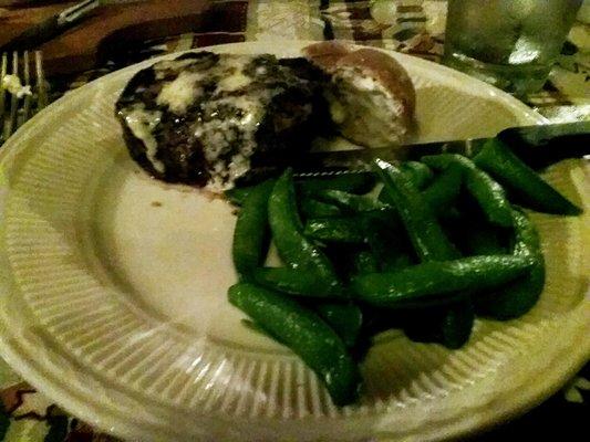 Petite Filet with sugar snap peas