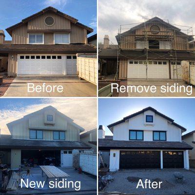 House full exterior reface and paint job.