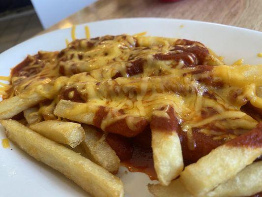 Red chile cheese fries