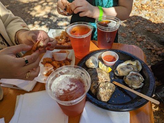 Beer, oysters, shrimp... they have it all!