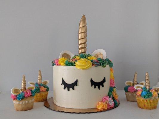 Unicorn Themed Birthday Cake