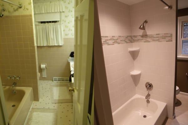 Before and After bathroom remodel in Newark