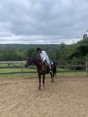 Post ride, bonding with my horse, Artie.