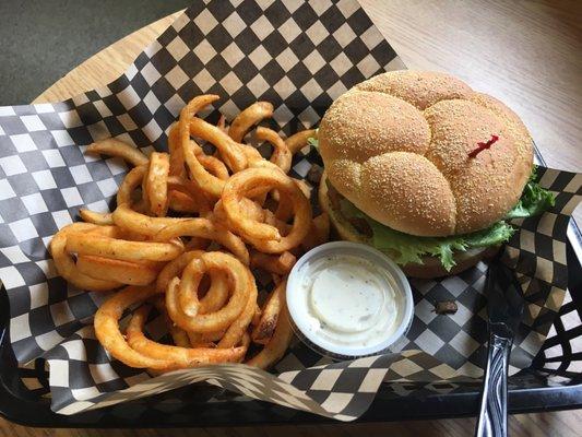 Burger and fries