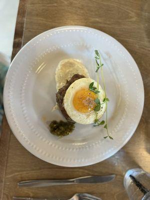 Gorgeous and delicious! Boudin Cake & Sunny Egg