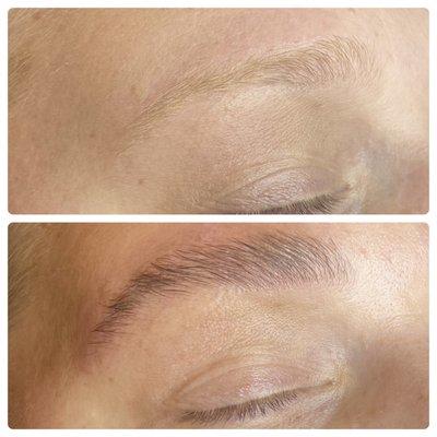 Brow Lamination- Before and After