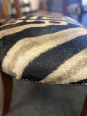 Reupholster chair with zebra print (real)