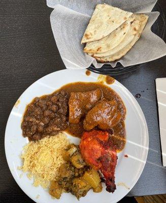 Lunch buffet - rawalpindi chole, kerala chicken curry, tandoori chicken, radish curry