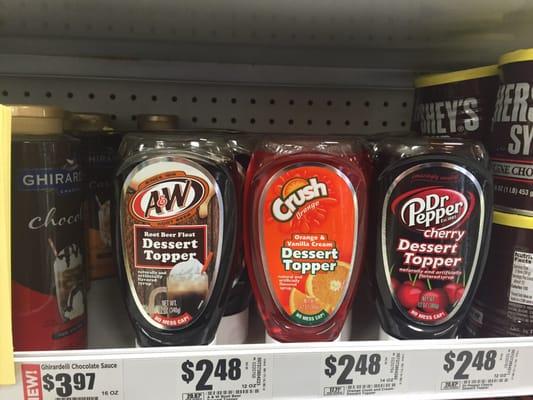 Soda flavored dessert topping ... Like a root beer float somehow I guess