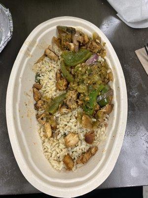 Can't even tell if this is a chicken bowl or not.