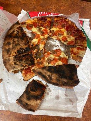 Bad burnt pizza twice!