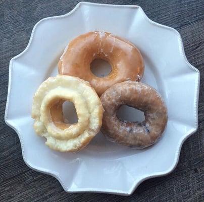 Glazed, old fashioned and blueberry!