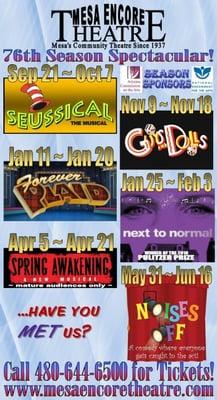 Mesa Encore Theatre's 76th season!