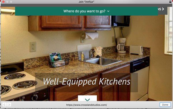 The "well-equipped kitchen" that they advertise even on their own wifi sign-in.