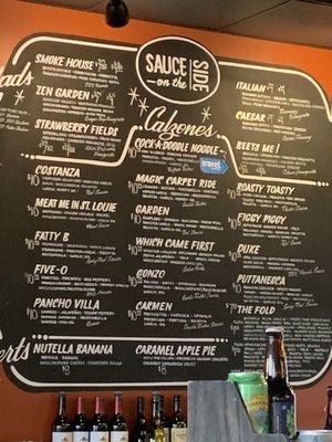 Calzone menu