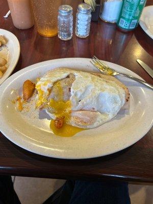 Delicious burrito with eggs on the side. Really good food and service was fast.